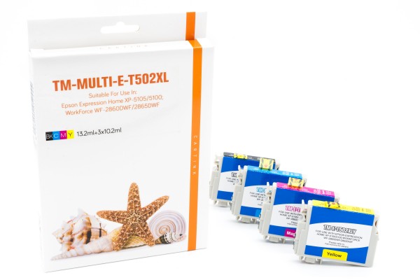 Multipack T502XL (Schachtel) Alternativ Tinte für / C13T02W64010 / BK9ml / CMY6,4ml