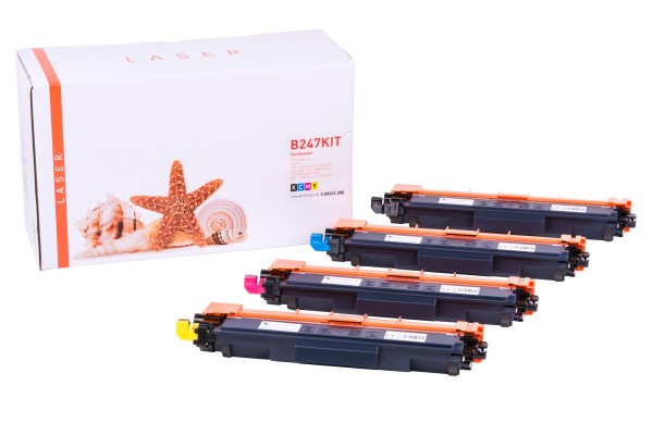 TN247KIT Alternativ Rainbowkit für Brothe / TN247 / BK x 3.000 Seiten / (CMY)je x 2.300 Seit