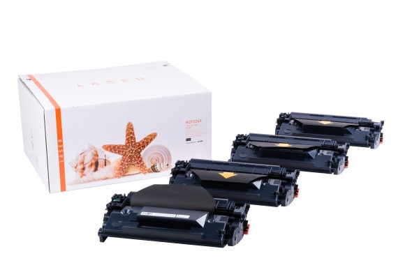 4er Set CF226X Alternativ Black für HP / CF226X / 4x9.000 Seiten