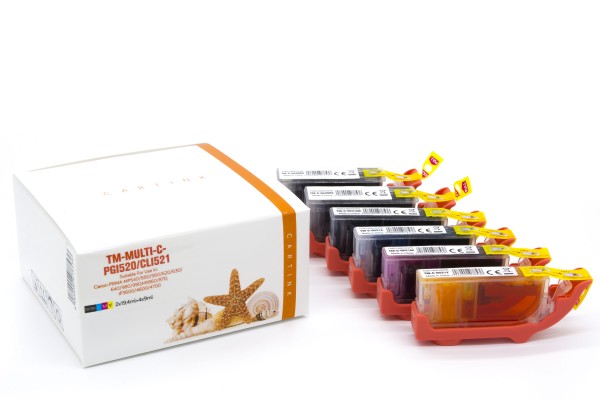 Multipack PGI520/CLI521 Alternativ Tinte für Canon / 2932B001/2xPGI520BK19,4ml/CLI521BK,C,M,Y9ml(PA