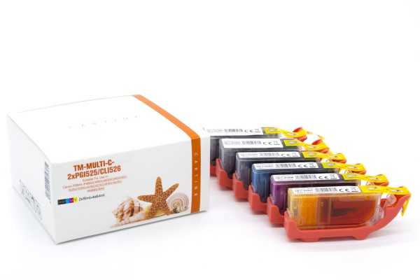 Multipack PGI525/CLI526 Alternativ Tinte für Canon / 4529B001 / PGI525BK2x19,4ml/CLI526BK,C,M,Y9ml