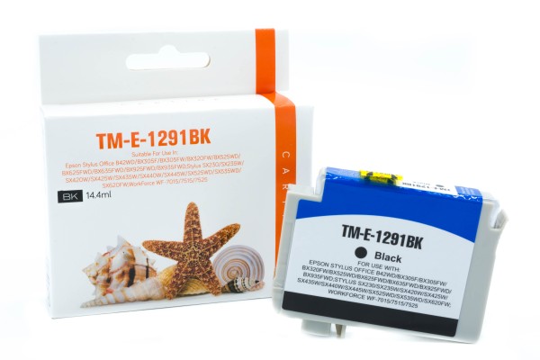 T1291 (Schachtel) Alternativ Tinte Black / C13T12914010 / 14,4ml (PATENT SAFE)
