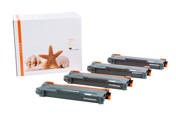 4er Set TN2220 Alternativ Black für Broth / TN2220 / 4x2.600 Seiten