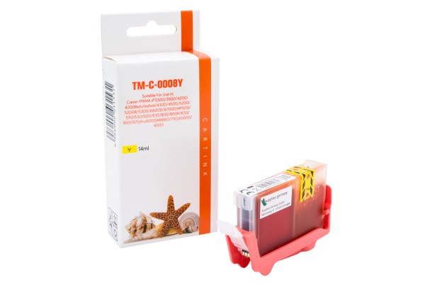 CLI8Y (Schachtel) Alternativ Tinte Yellow für Ca / 0623B001 / 14ml / Chipversion (PATENT SAFE)