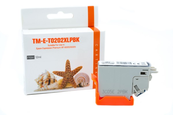 T0202XLPBK (Schachtel) Alternativ Tinte Photo Bk / C13T02H14010 / 12ml