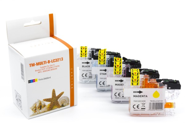 Multipack LC3213 Alternativ Tinte für Brother / LC3213 / BKCMY 400 Seiten
