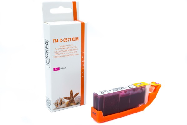 CLI571M (Schachtel) Alternativ Tinte Magenta f / 0387C001 / 11,6ml / mit Chip (PATENT SAFE)