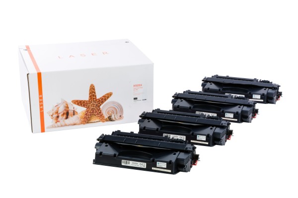 4er Set CE505X Alternativ Black für HP / CE505X / 4x6.500 Seiten