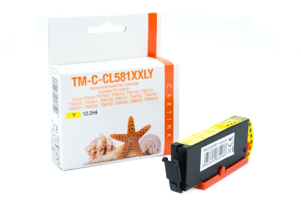 CLI581XXLY (Schachtel) Alternativ Tinte Yellow für / 1997C001 / 12,2ml (PATENT SAFE)