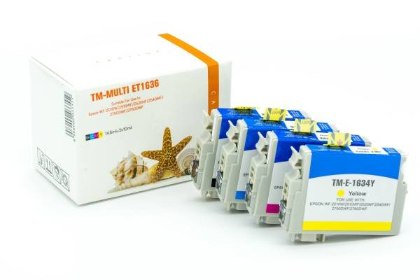 Multipack T1636 Alternativ Tinte für Epson / C13T16364010 / BK14,6ml/C,M,Y10ml (PATENT SAFE