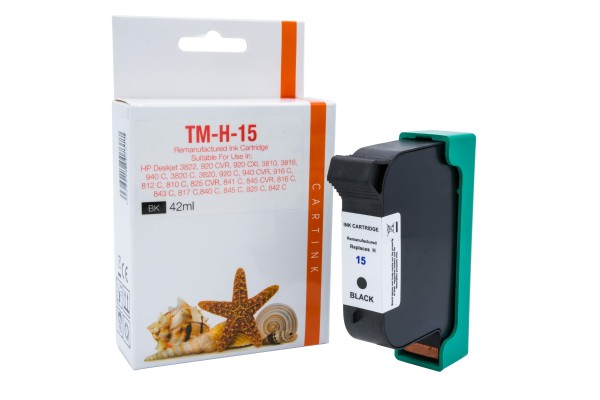 15D Alternativ Tinte Black für HP / C6615D / 42ml