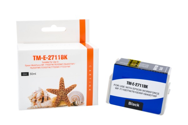 T2711XL (Schachtel) Alternativ Tinte Black / C13T27114010 / 30ml (PATENT SAFE)