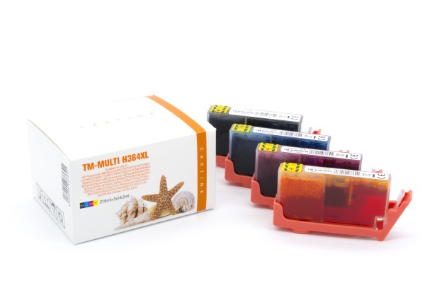 Multipack 364XL Alternativ Tinte für HP / N9J74AE / BK21,6ml / C,M,Y14,2ml (PATENT SAFE)