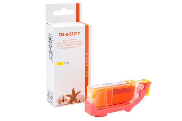 CLI521Y (Schachtel) Alternativ Tinte Yellow für Ca / 2936B001 / 8,4ml / mit Chip (PATENT SAFE)