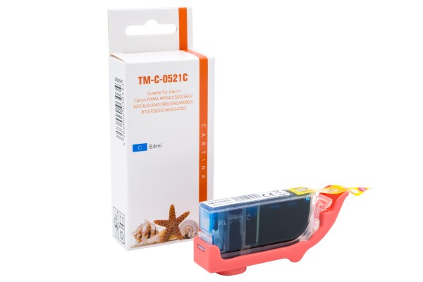 CLI521C (Schachtel) Alternativ Tinte Cyan für Cano / 2934B001 / 8,4ml / mit Chip (PATENT SAFE)