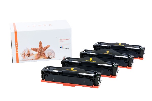 CF540XKIT Alternativ Rainbowkit für HP / CF540X / BK x3.200 Seiten / (CMY)je x2.500 Seit