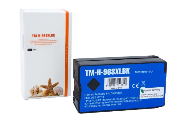REF963XLBK Refill Tinte Black für HP / ~3JA30AE / 58ml *
