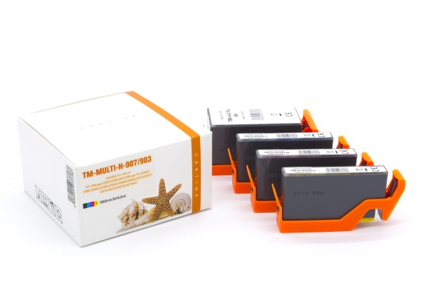 Multipack 907/903 Alternativ Tinte für HP / T6M19AE /T6M03/07/11AE / BK43ml / C,M,Y10ml