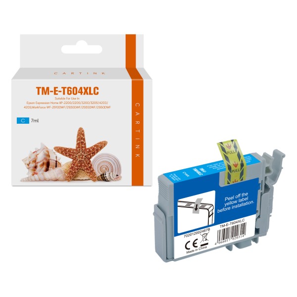 T604XLC Alternativ Seestern Tinte Cyan für Epson / ~C13T10H24010 / 9ml / 400 Seiten