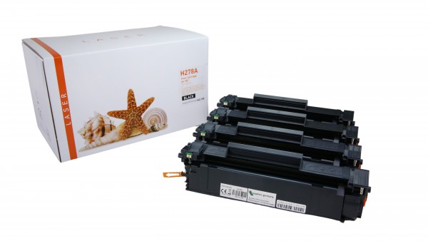 4er set CE278A Alternativ Black für HP / CE278A / 4x2.100 Seiten