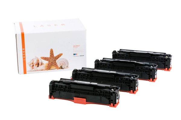 CC530KIT Alternativ Rainbowkit für HP / CC530 /BK x3.500Seiten /(CMY)je x 2.800 Seiten