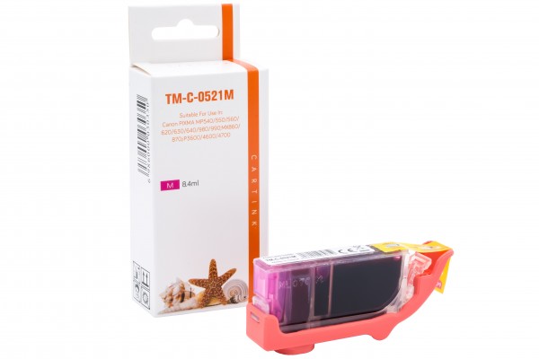 CLI521M (Schachtel) Alternativ Tinte Magenta für C / 2935B001 / 8,4ml / mit Chip (PATENT SAFE)