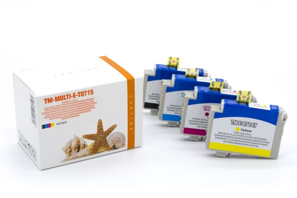 Multipack T0715 Alternativ Tinte für Epson / C13T07154010 / BK,C,M,Y11,4 ml (PATENT SAFE)