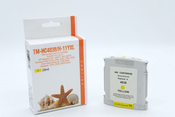 C4838 / H11 / Alternativ Tinte Yellow für HP / C4838A / 28ml