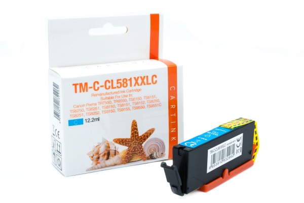 CLI581XXLC (Schachtel) Alternativ Tinte Cyan für / 1995C001 / 12,2ml (PATENT SAFE)